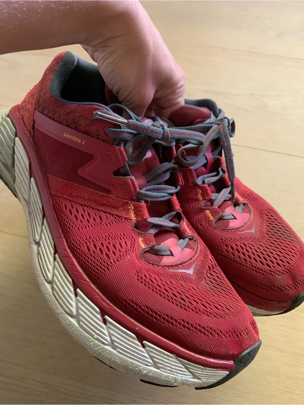 HOKA One One Gaviota 2 Men’s 9.5 Rio Red Dark Slate Running Shoes Trail Outdoor
